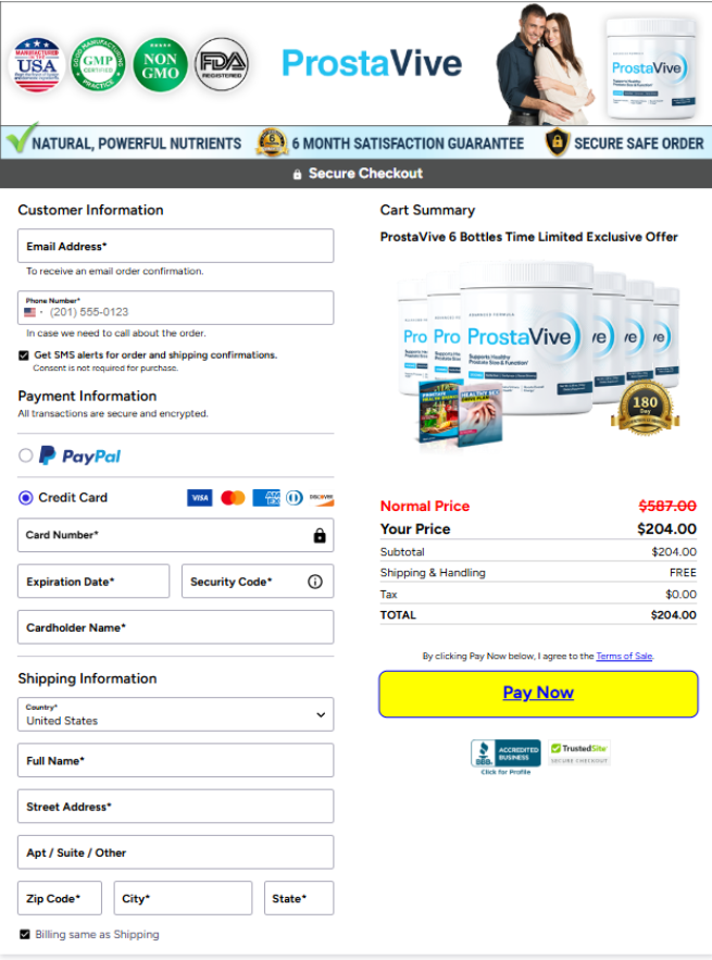 trusted and protected online payment for a safe order